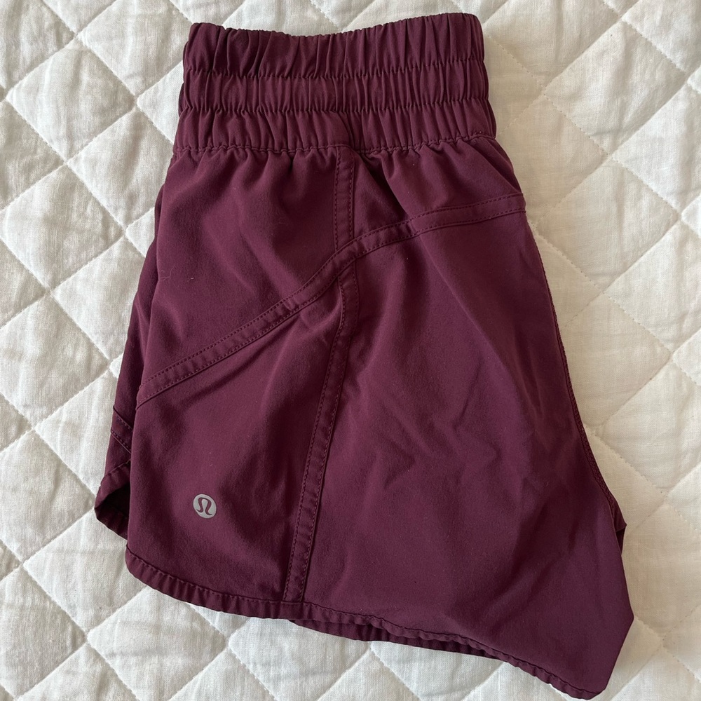 Maroon Lululemon Tracker Shorts
